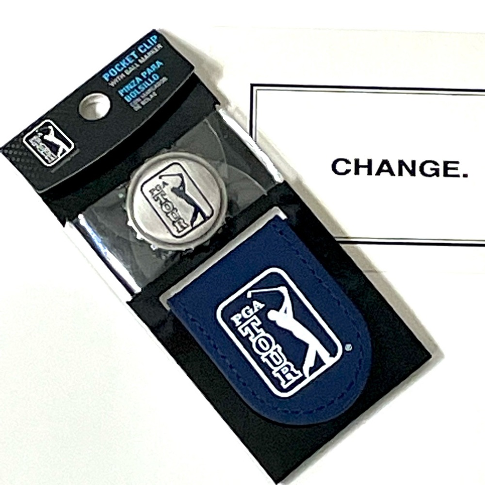 PGA Tour Golf Metallic Pocket Clip Unisex With Ball Marker Peacoat Blue New
